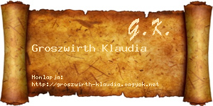 Groszwirth Klaudia névjegykártya